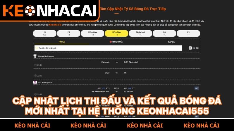 Hệ thống keonhacai555 giúp người chơi cập nhật dữ liệu soi kèo Ngoại hạng Anh nhanh nhất